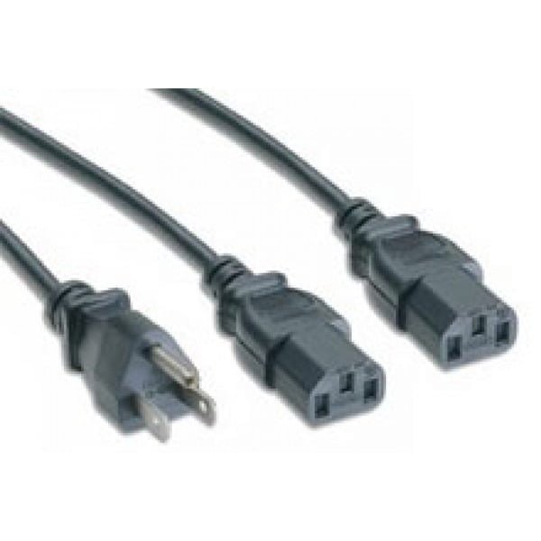 2 power splitter connect 2 devices to 1 power with 2 x iec female 984