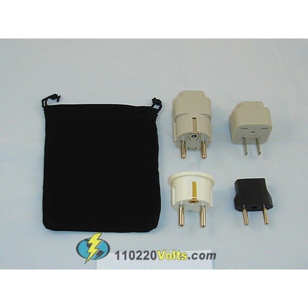 cambodia power plug adapters kit with travel carrying pouch kh 008