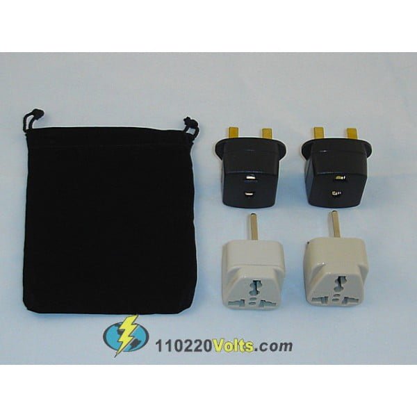 falkland islands power plug adapters kit with travel carrying pouch 8f6