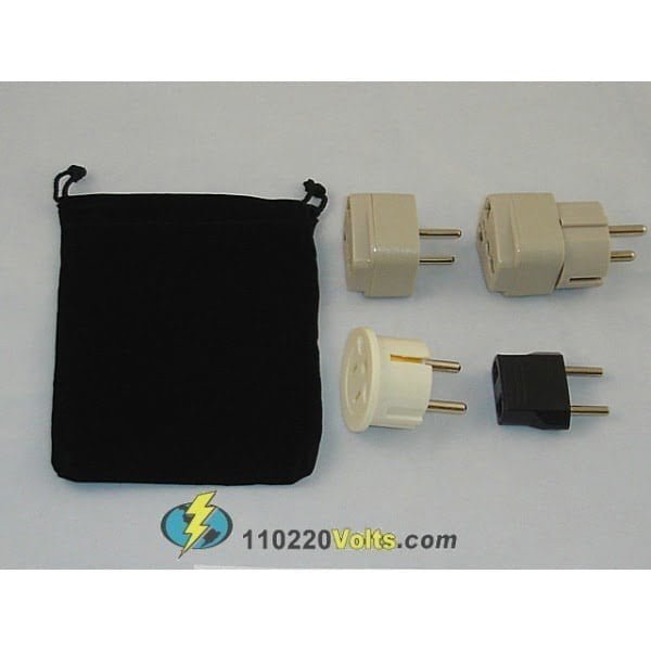 guinea bissau power plug adapters kit with travel carrying pouch gw c68