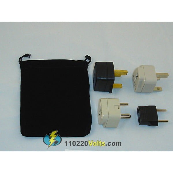 iraq power plug adapters kit with travel carrying pouch iq c59