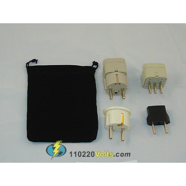 italy power plug adapters kit with travel carrying pouch it 3a8