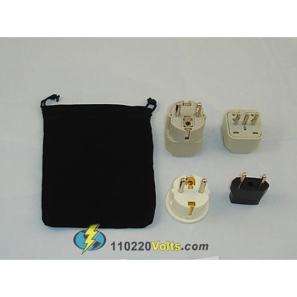 italy power plug adapters kit with travel carrying pouch it d90