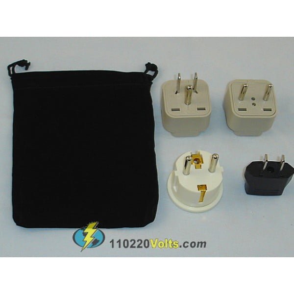 nicaragua power plug adapters kit with travel carrying pouch ni 8b3
