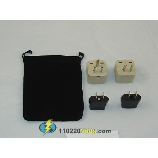 puerto rico power plug adapters kit with travel carrying pouch pr 0cd
