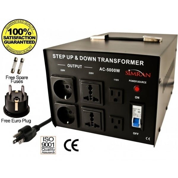 simran ac 5000 step up and down 5000 watts voltage converter transformer 110 220volts cbd