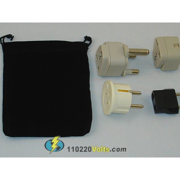 south africa power plug adapters kit with travel carrying pouch za fef