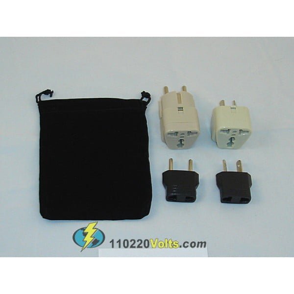 tajikistan power plug adapters kit with travel carrying pouch tj 1ae