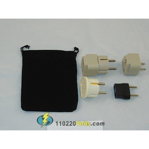 turkmenistan power plug adapters kit with travel carrying pouch tm d96
