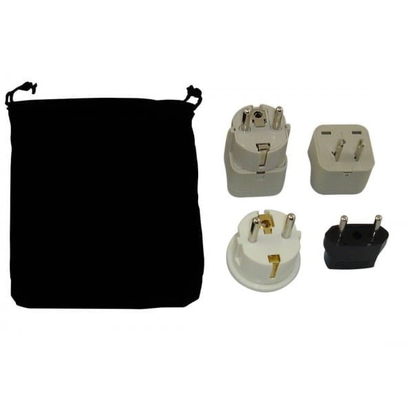 turkmenistan power plug adapters kit with travel carrying pouch tm f7a
