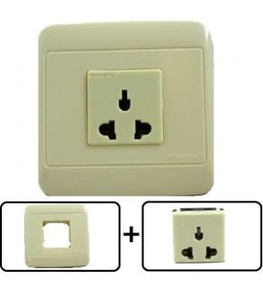 type a b c e f h i universal electrical receptacle outlet with cover plate 306