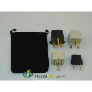 zambia power plug adapters kit with travel carrying pouch zm 14e